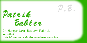 patrik babler business card